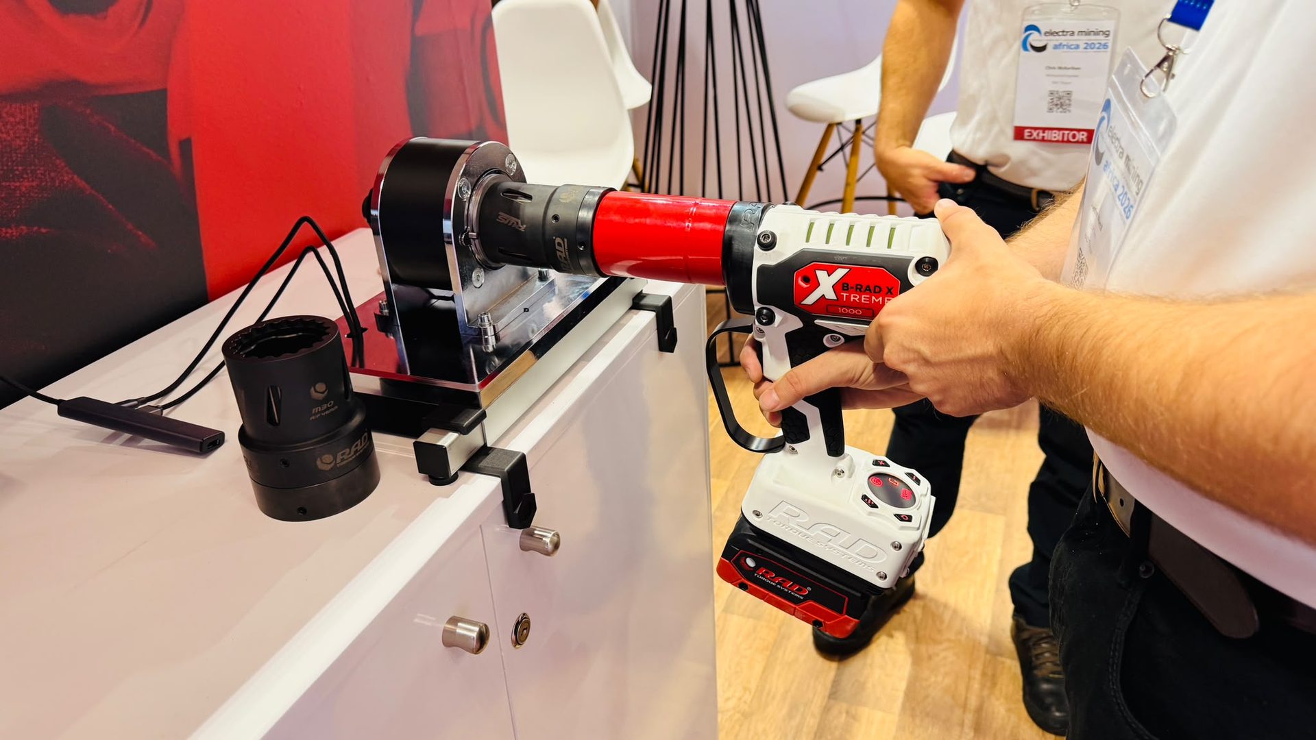 B-RAD Xtreme battery torque tool running on a torque test bench